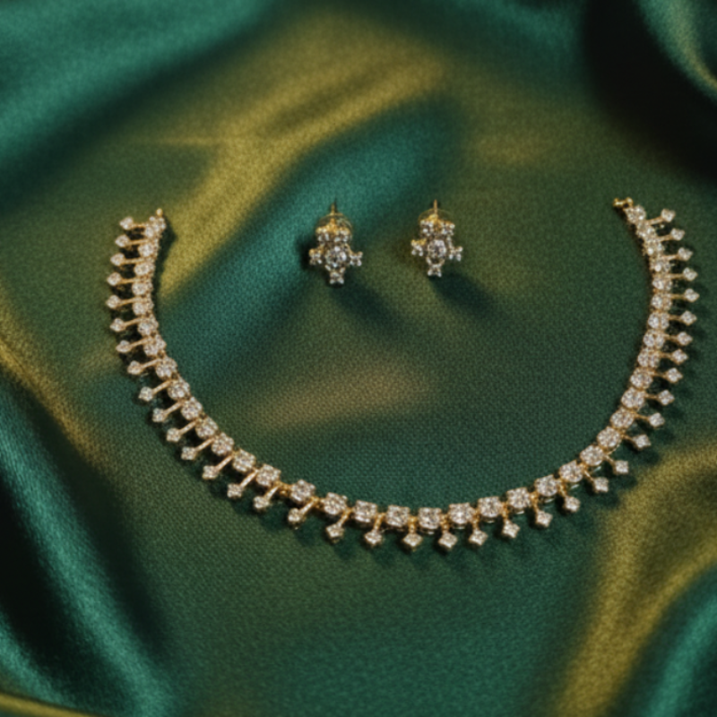 Ad white stone necklace