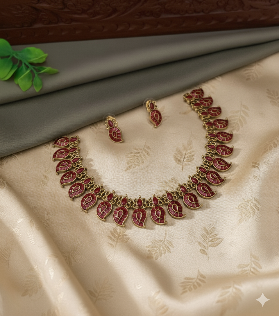 Antique Mango Mala Necklace Set