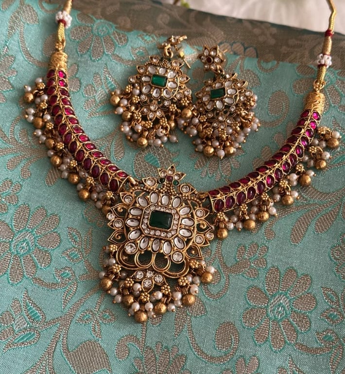 Antique Kemp & Pearl Necklace Set